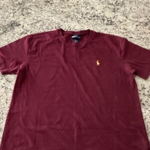 Polo by Ralph Lauren Burgundy Short Sleeve Crew Tee with Yellow Pony